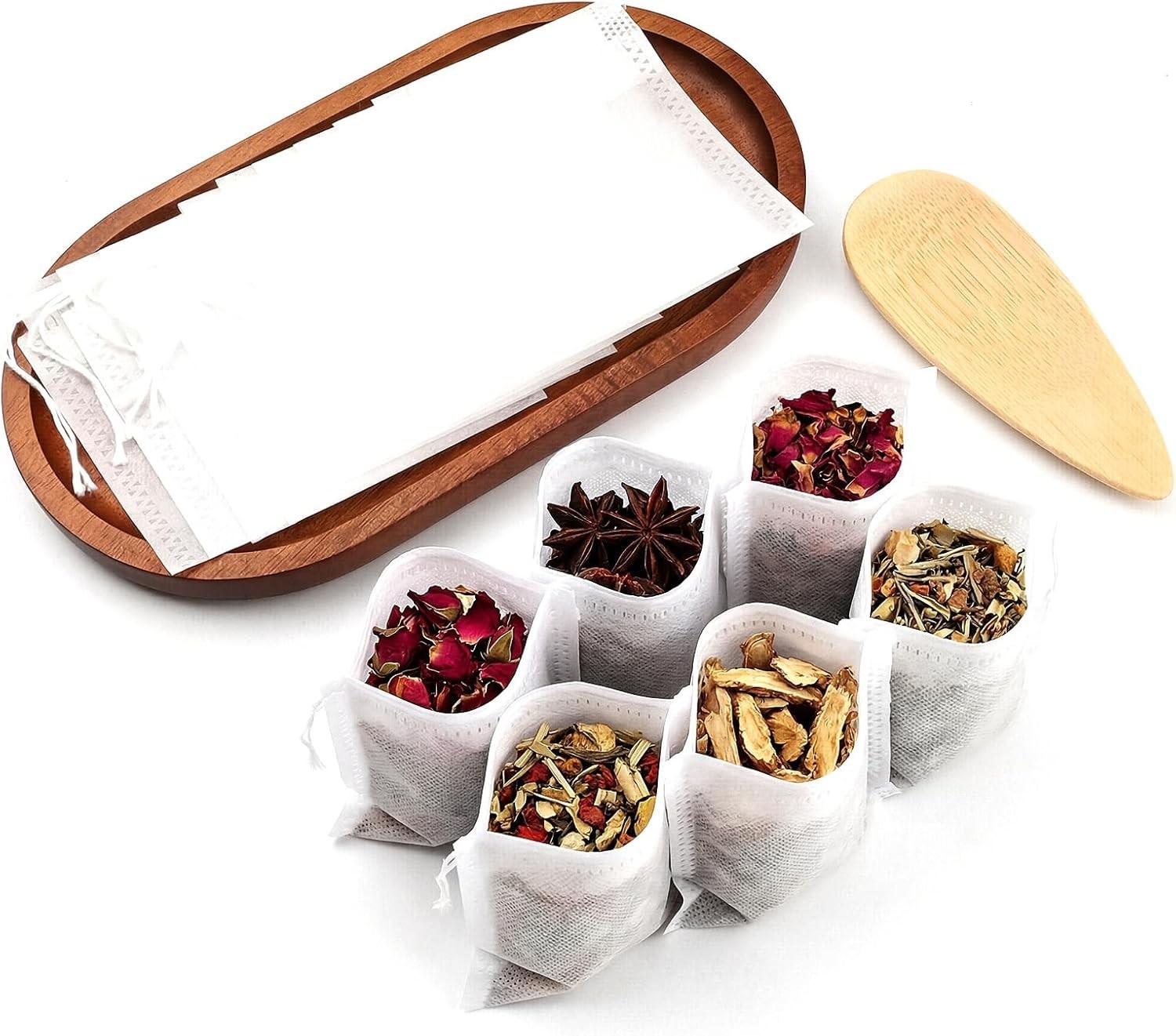 Reusable Tea Bags 151Pcs Natural Cotton Drawstring Tea Filter Spice Bags