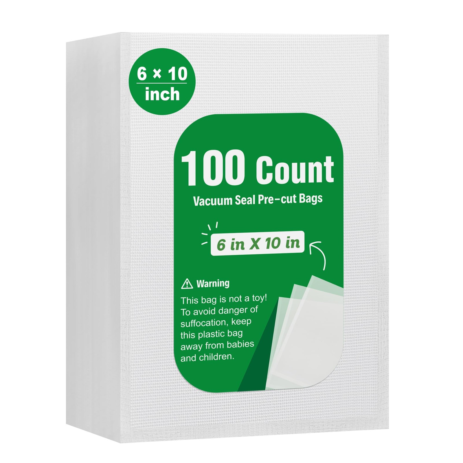 Syntus 100 Count Vacuum Sealer Bags Pint 6 x 10 inch for Seal 6″ x 10″, Clear