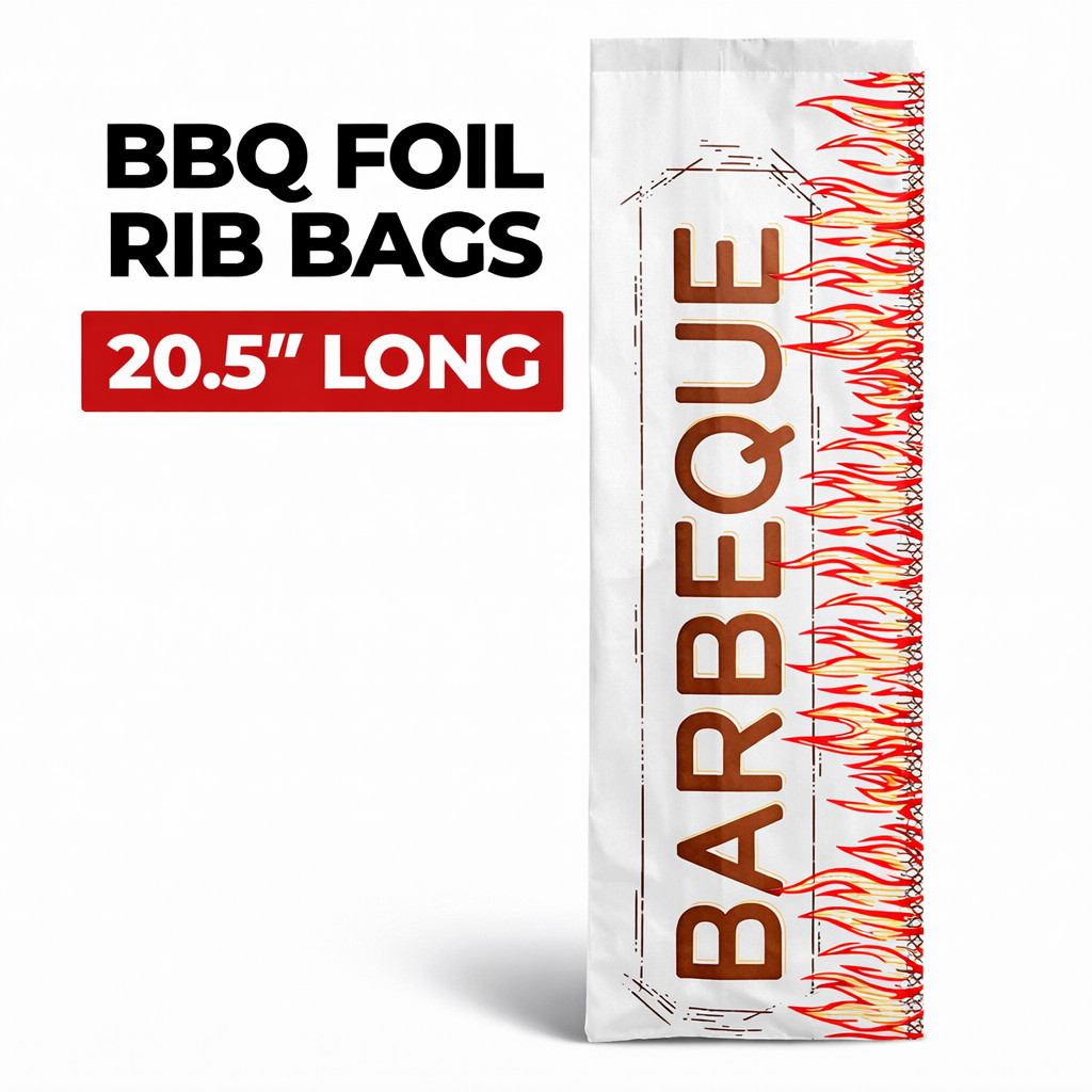 BBQ Foil Rib Bags 20.5″ Insulated Grease Resistant Takeout 250/Case