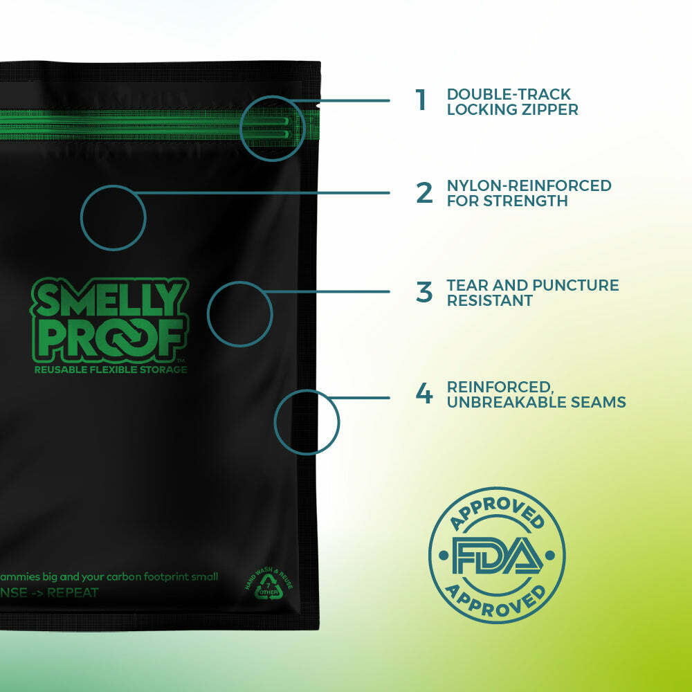 SmellyProof BLACK Smell Proof 5 mil Bags 7 Sizes / 5 – 100 Sacks / bear odor