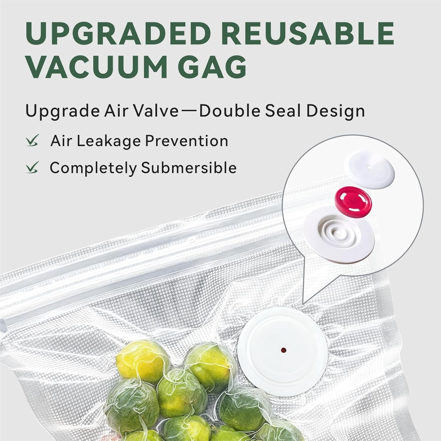 40pcs Reusable Vacuum Sealer Bags for Food Storage Bags Work for Handheld Sealer