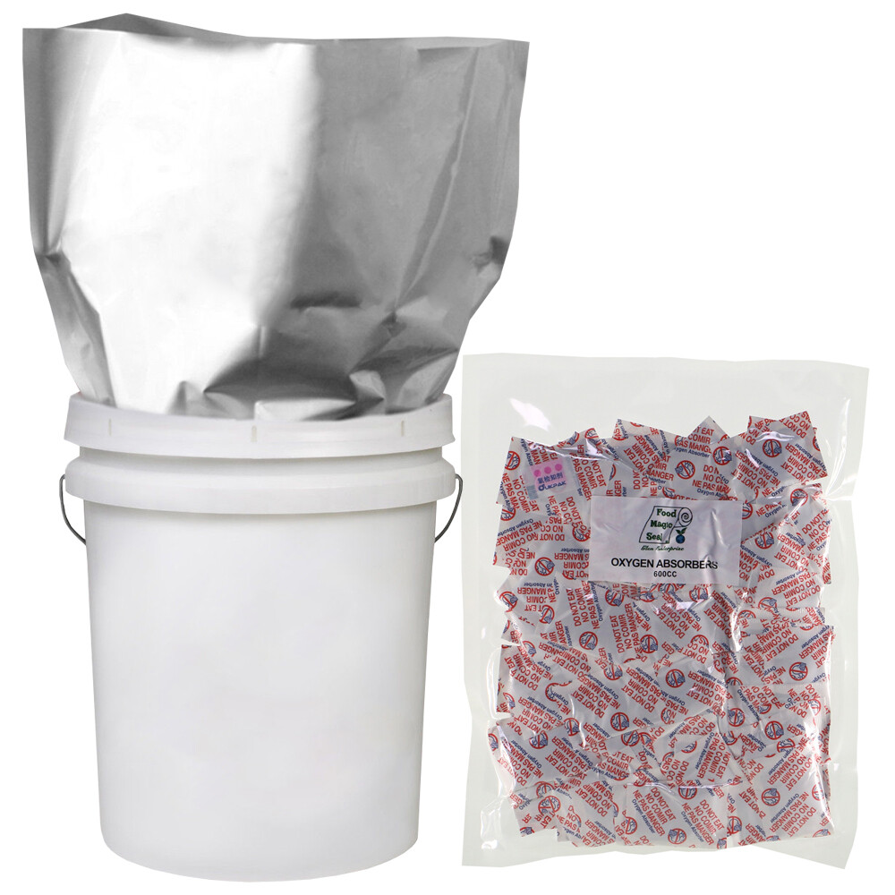 50-1 GALLON 10×16 Mylar Bags 5.25 MIL + 50-600cc Oxygen Absorbers Food Storage