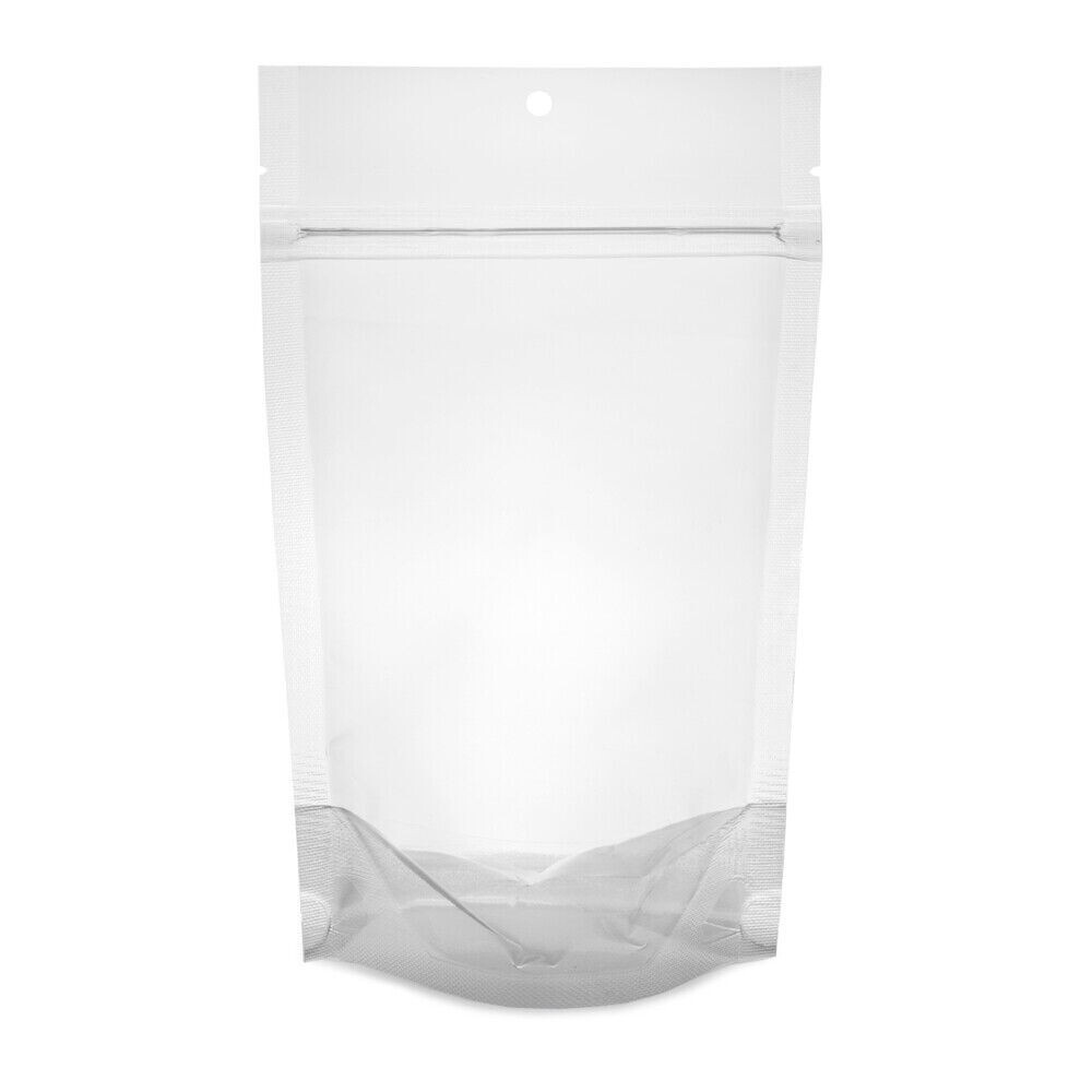1000 pcs Clear Nylon Poly 5″ x 8.5″ Stand Up Food Pouch Zip Lock Tear Notch Bags