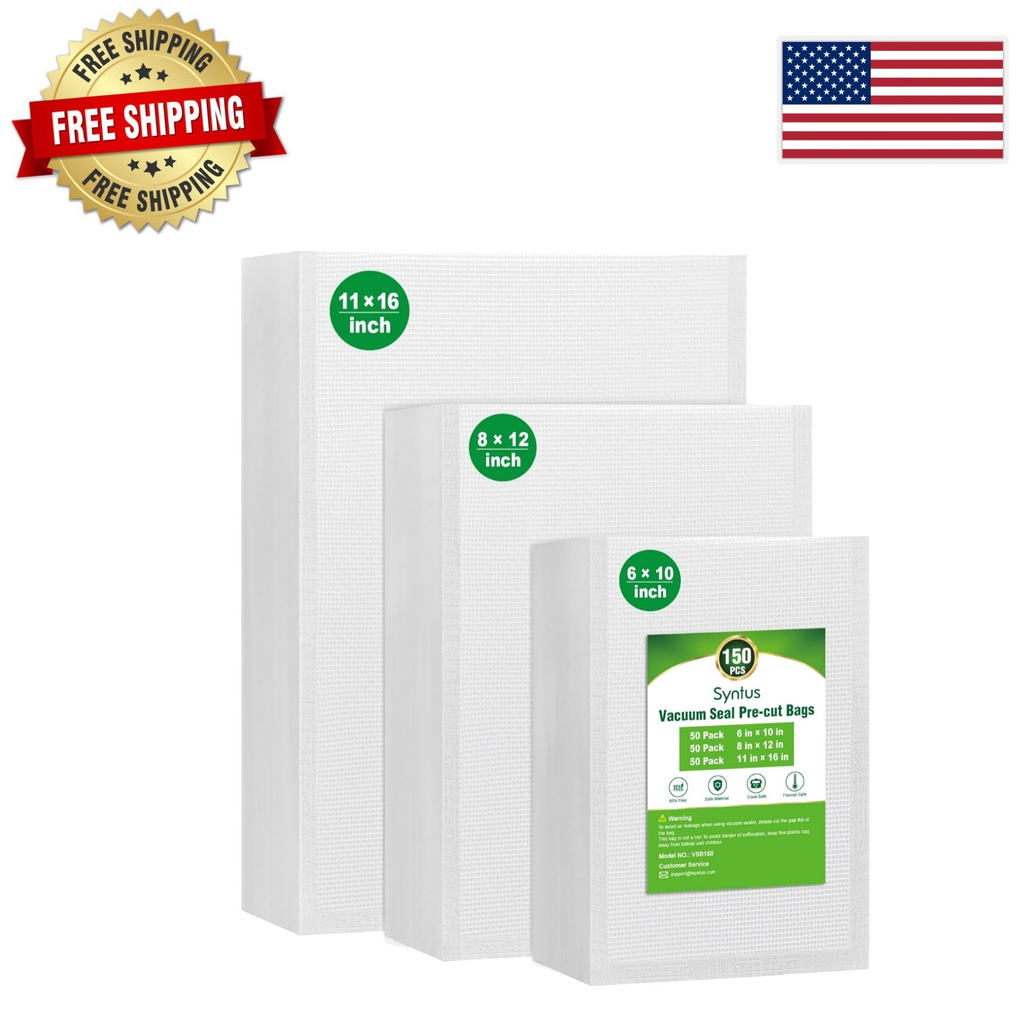 150 Ultra-Durable Vacuum Sealer Bags – Perfect for Sous Vide Cooking & Storage