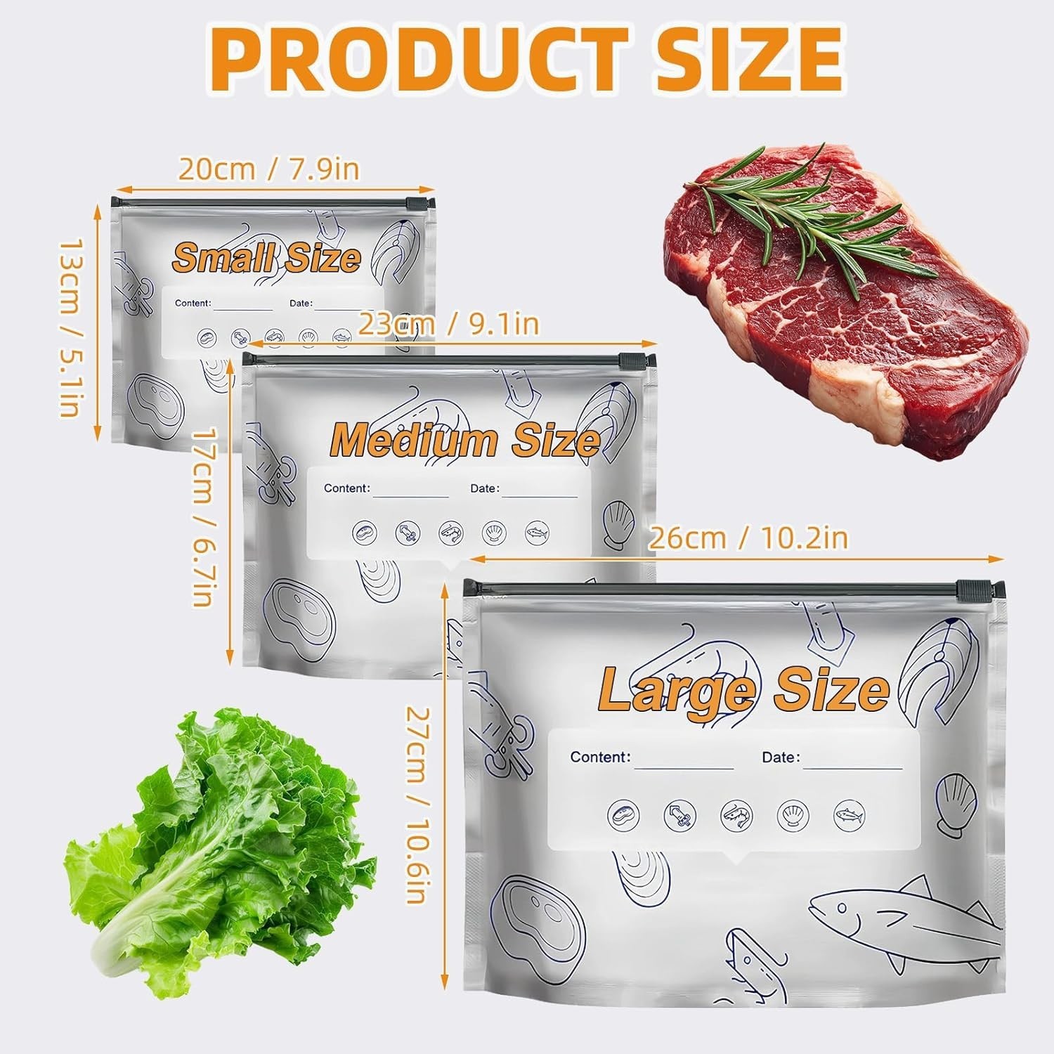 30 Pcs Reusable Mylar Bags for Food Storage, Waterproof Aluminum Foil Stand U…