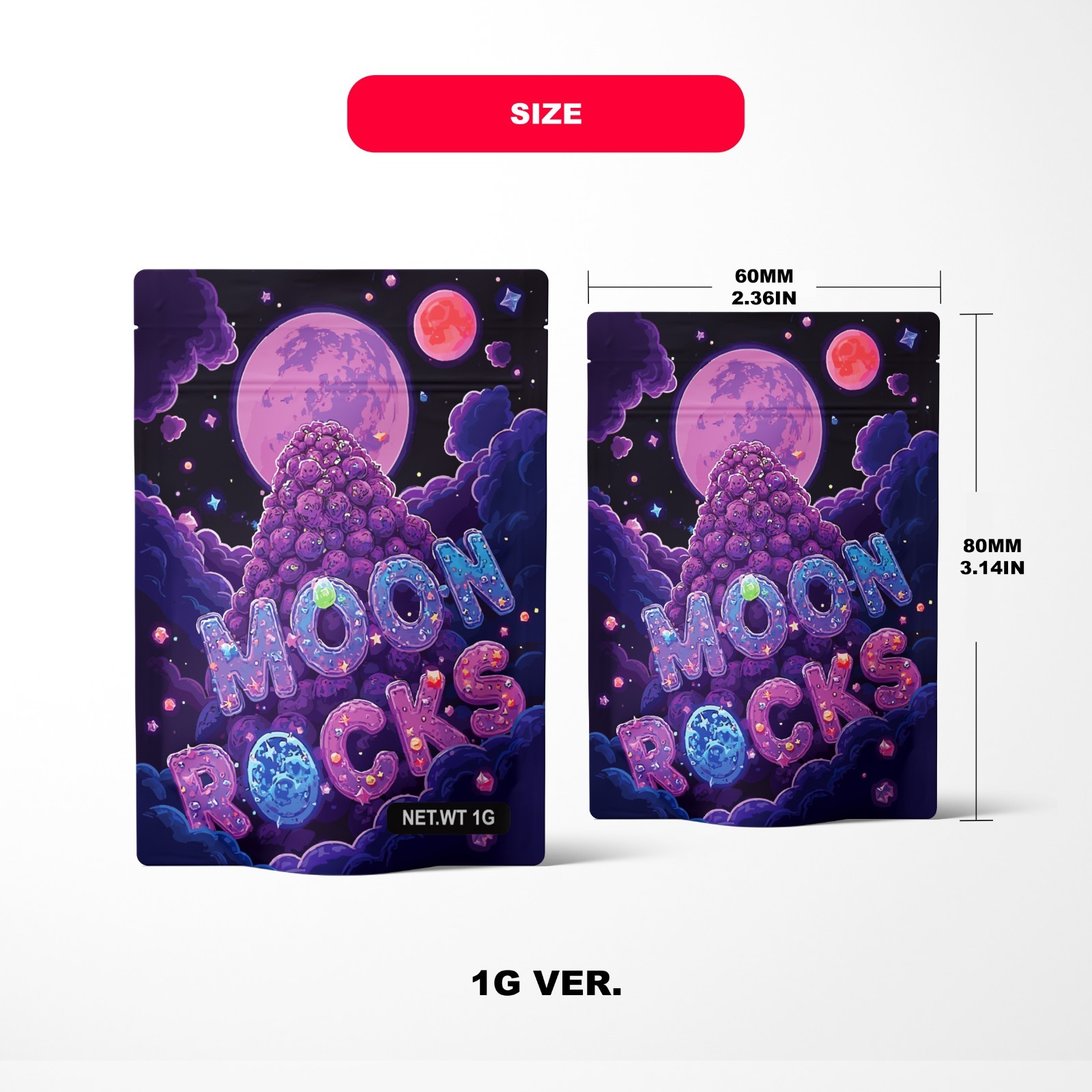 1000pcs Random Mylar Bags 1g ｜100pcs*10pack (10designs) ｜Holographic｜｜Resealable