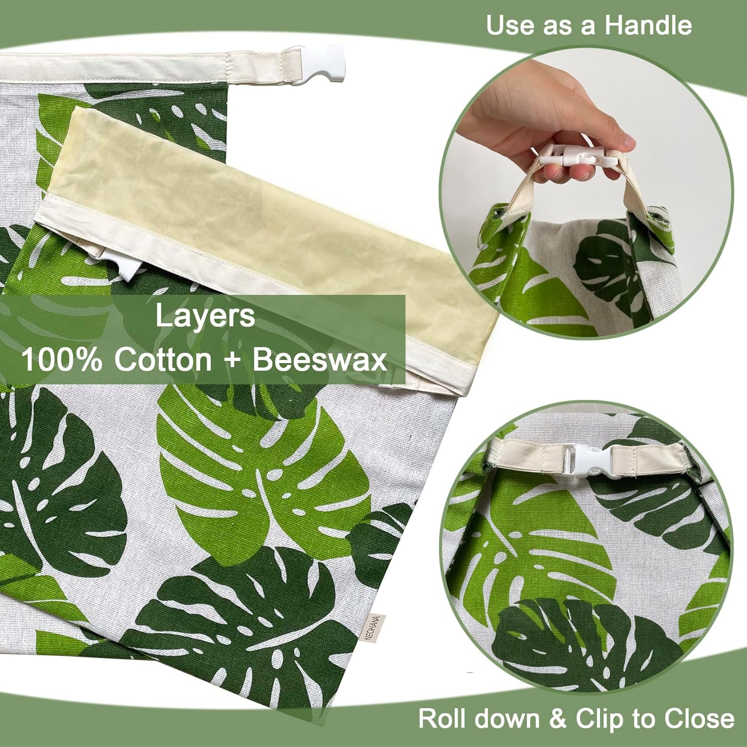 2 Pack Reusable Bread Bags for Homemade Bread – XL Cotton Beeswax Bags, Beeswax