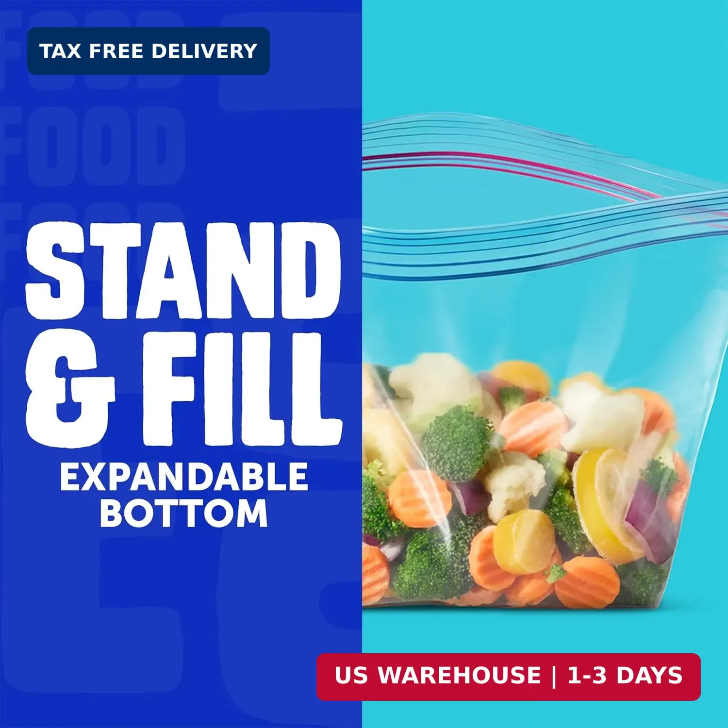 Ziploc Half Gallon Food Storage Freezer Bags, Easy Open and Close, 40 Bags Total