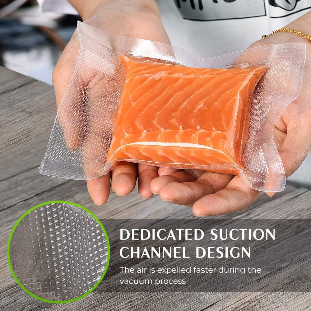 Vacuum Sealer Bags for Food，Seal a Meal Bags Rolls，8Inx50 Rolls 2 Pack，，Comme…