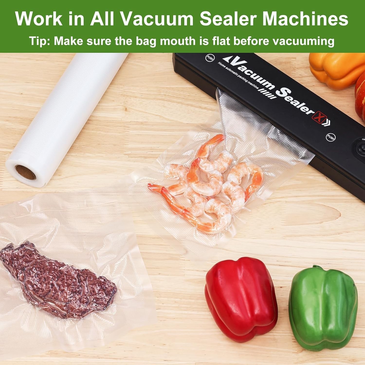 3 Rolls Pack Vacuum Sealer Vac Bags 11″ X 16′ Rolls for Food Saver Seal a Meal
