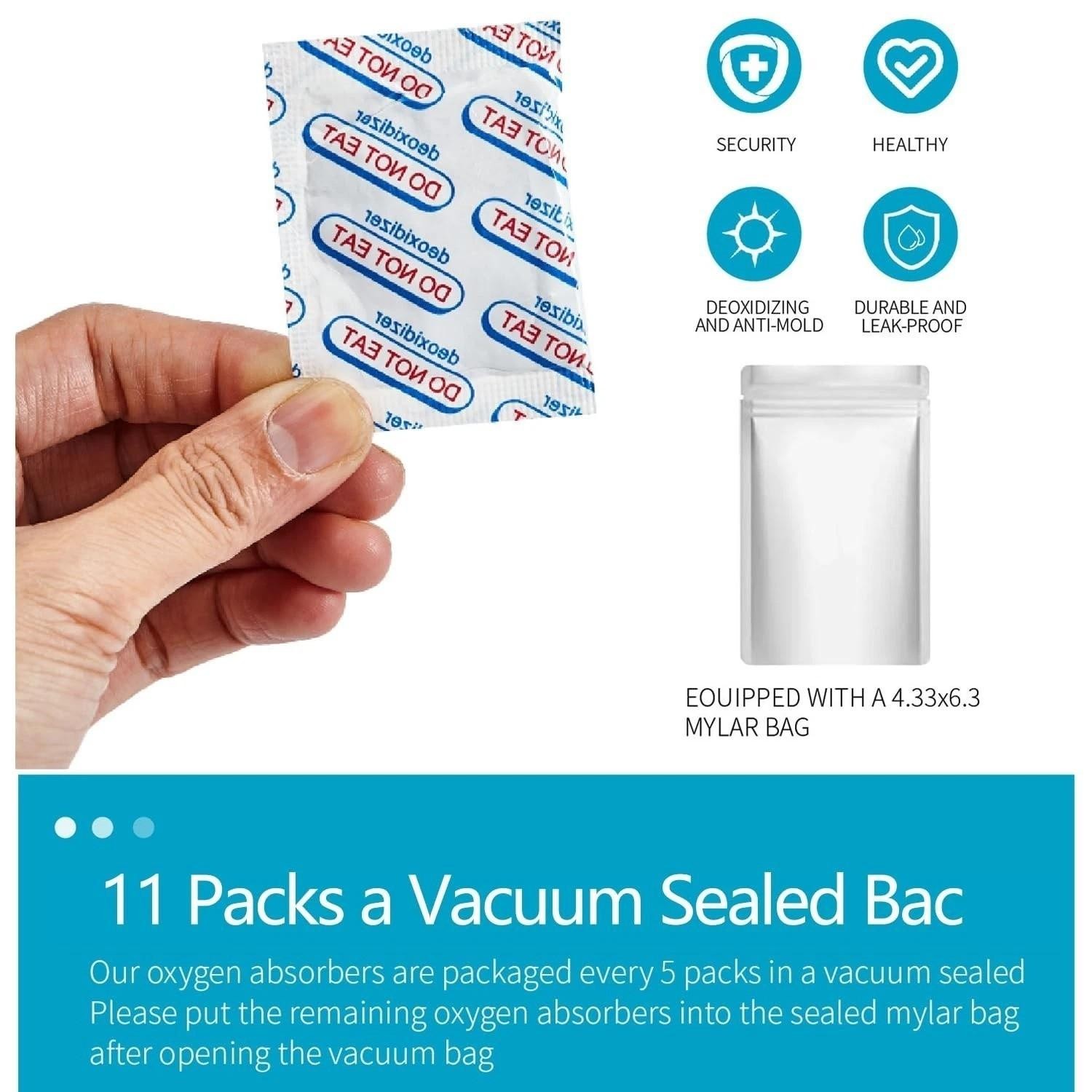 500cc Oxygen Absorbers for Food Storage – 100 Count (20x Packs of 5) – for Long
