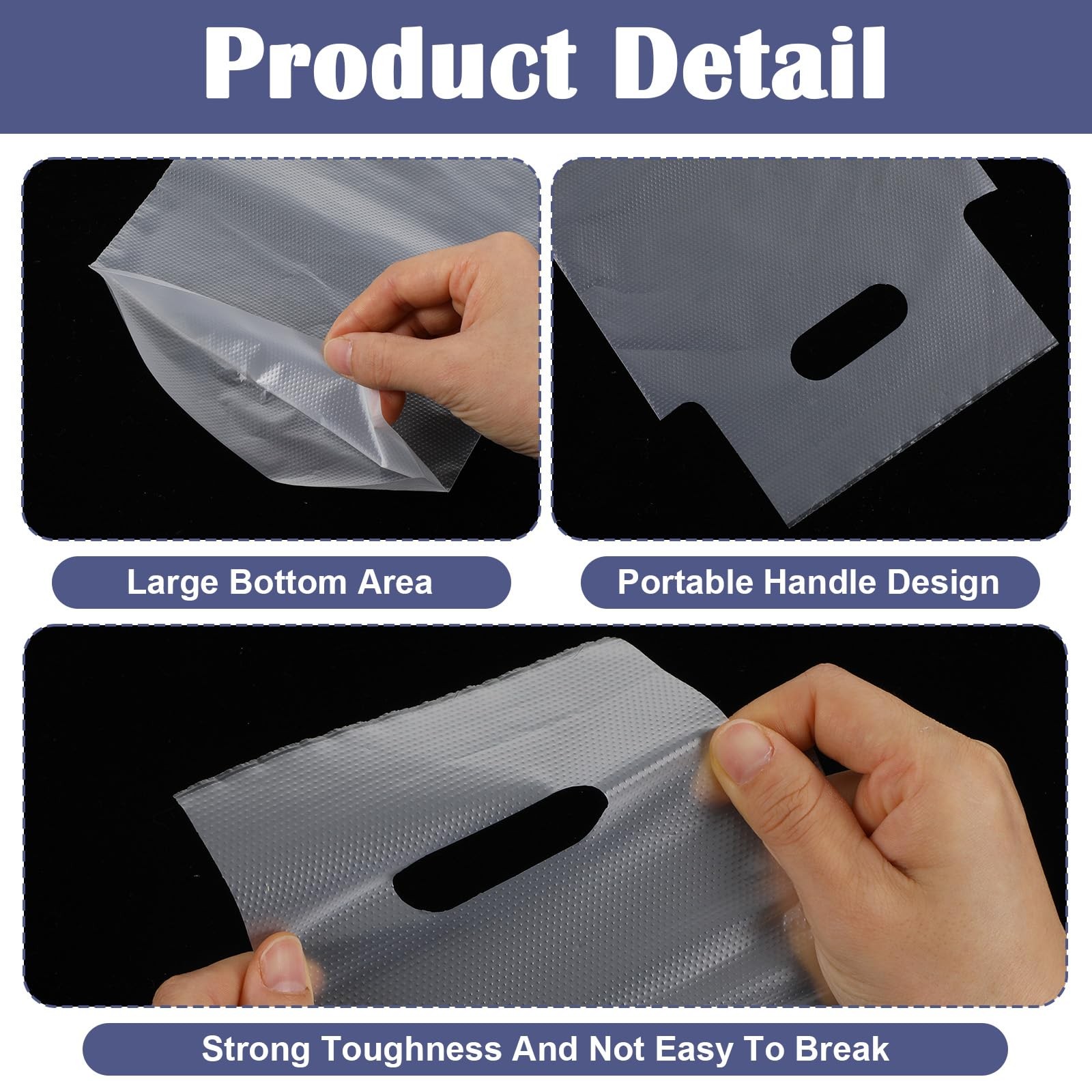 1000 PCS Clear Cup Carrier Delivery Plastic Bag Single Handle Portable 6×11