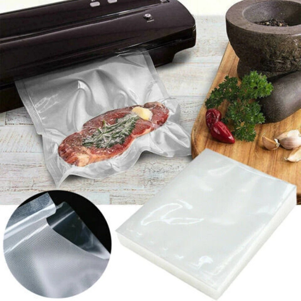 100 Packs Vacuum Sealer Bags 6″x10″ 8″x12″ Embossed Food Saver Storage Package