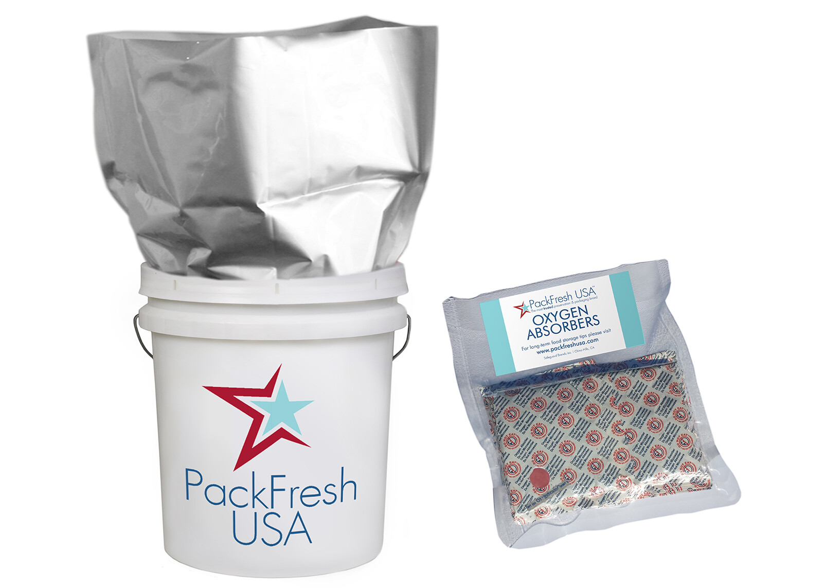 (10 Pack) Five Gallon Mylar Bags +Individually Sealed 2000cc Oxygen Absorbers