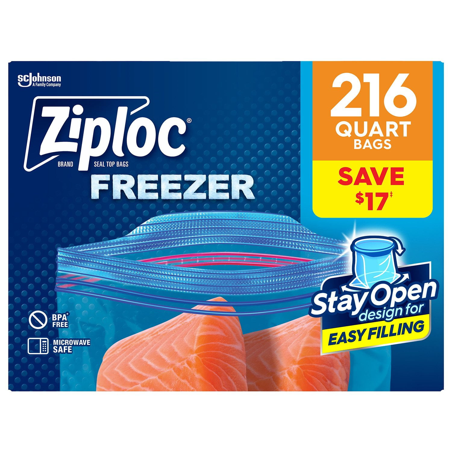 Ziploc Double Zipper Quart Freezer Bags (216 Bags) FREE SHIPPING.