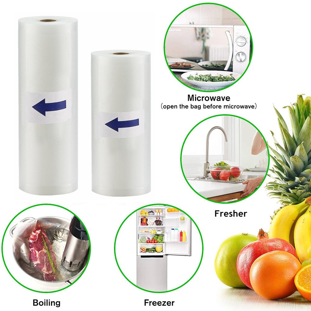 4 Rolls Food Vacuum Sealer Bags 8″x50′ + 11″x50′ Vaccum Saver Storage Seal Bags
