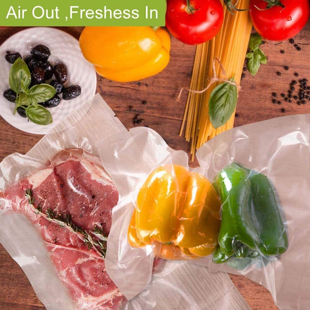 100-500 Pint Quart Vacuum Sealer Bags 6×10 8×12 Embossed 4Mil Food Storage Saver