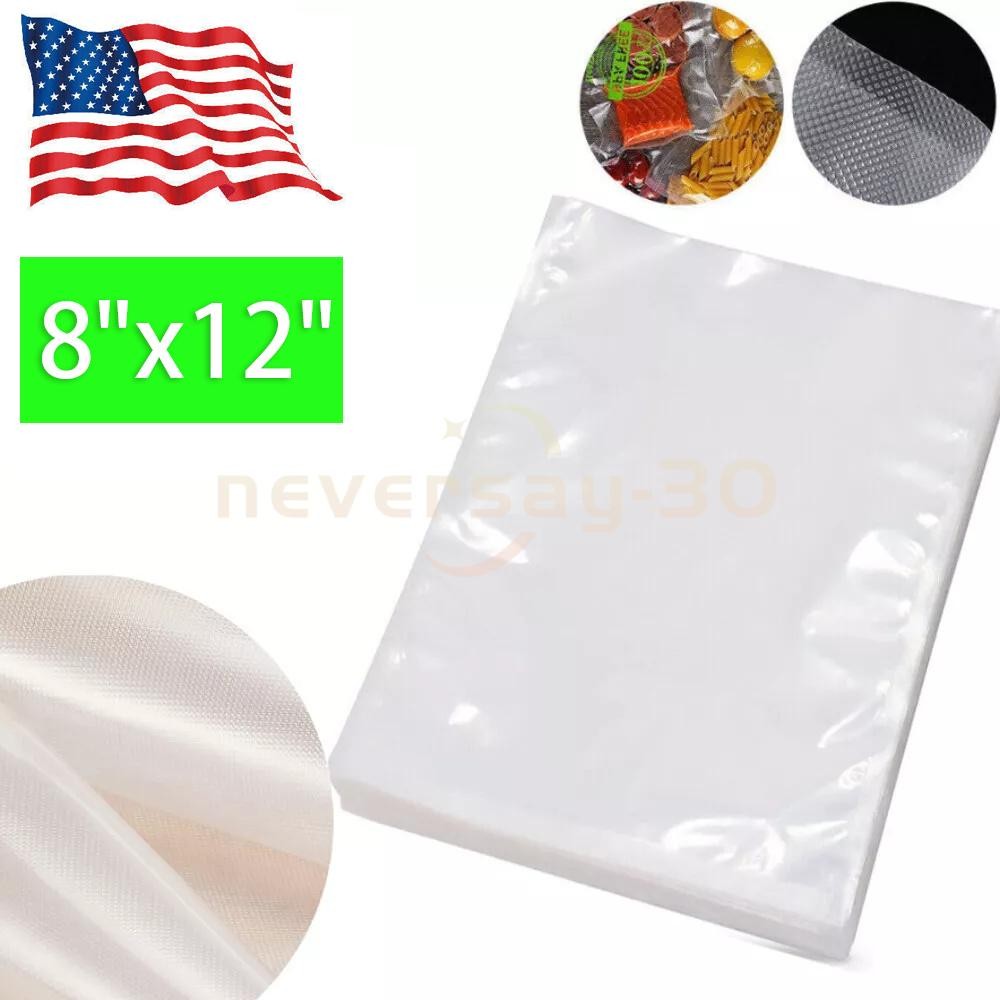 100PCS 8″x12″ Commercial Vacuum Sealer Bags Food Saver Storage Package US