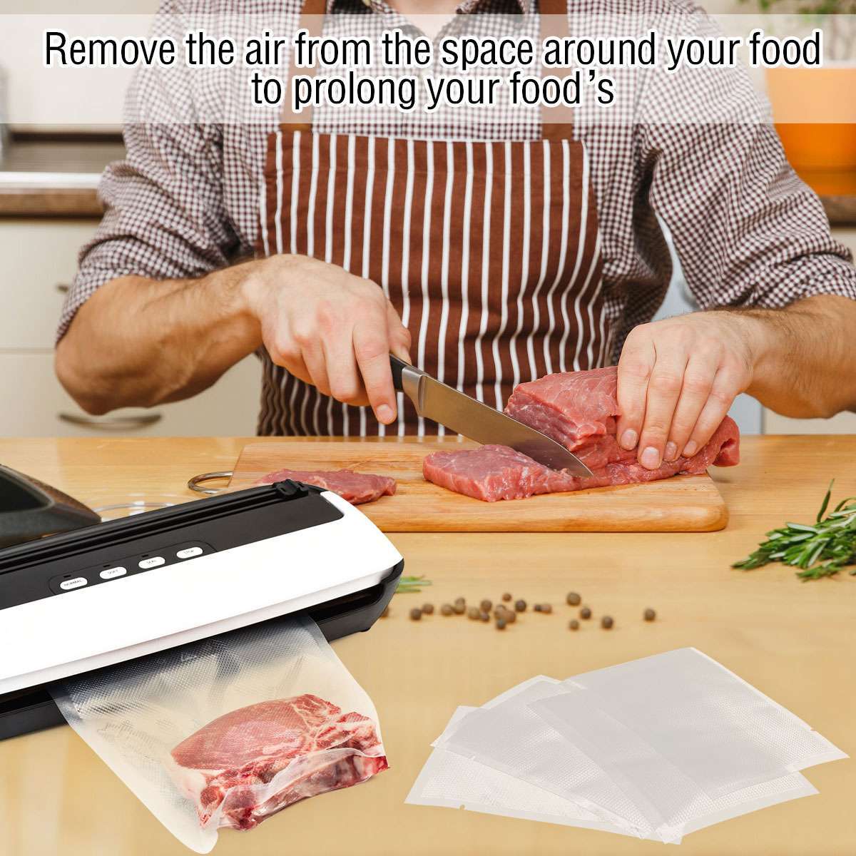 100/200/300 packs Vacuum Sealer Bags 8x12cm Embossed Food Saver Storage Package