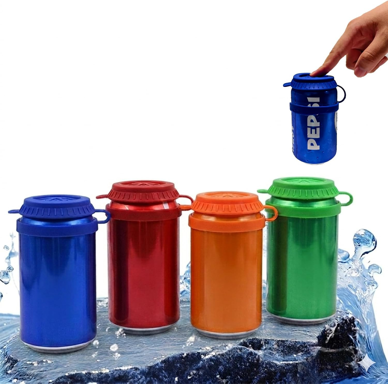 4 Pack 4 Colors Soda Can Lids, Reusable Silicone Airtight Can Covers for Soda, L